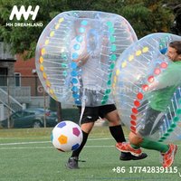 Boule gonflable pour adulte TPU et PVC Points colorés Bulle humaine Football Body Zorb Suit Basketball Toys