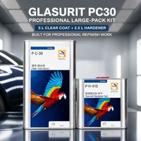 طلاء شفاف عالي اللمعان من البولي يوريثان الأكريليك ثنائي المكونات Glasurit P-C-30 لإعادة طلاء السيارات مع مصلب سريع وعادي وبطيء