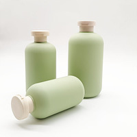 Botella de Plástico HDPE Ecológica de 250 ml, 8 oz, 300 ml, 400 ml, 16 oz, Verde, para Champú o Loción, con Tapa Abatible