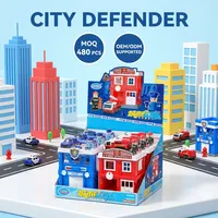Jouet Station de Secours Urbaine à Succès avec Bonbons Comprimés 4G, Jouet Bonbons Station de Police et de Pompiers pour Garçons, Cadeau