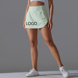 Kadınlar için özelleştirilmiş spor etek iki parçalı anti-pozlama Yoga kıyafeti kısa ince çabuk kuruyan eğitim Fitness pantolonları - Product Image 1