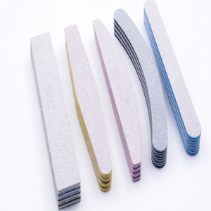 Professional custom double side 80 100 150 180 240 grit OEM custom printed logo and color shape sandpaper nail file