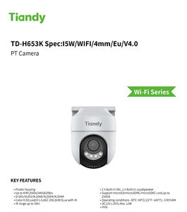 Caméra CCTV Tiandy pour usage domestique, portée IR jusqu'à 50 m, série Wi-Fi, haut-parleur et micro intégrés, TD-H653K, caméra PT Tiandy - Product Image 4