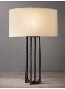 Lámpara <span class=keywords><strong>de</strong></span> Mesa <span class=keywords><strong>de</strong></span> Tela Forjada <span class=keywords><strong>de</strong></span> Estilo Industrial para Sala <span class=keywords><strong>de</strong></span> Estar, Dormitorio, <span class=keywords><strong>Mesita</strong></span> <span class=keywords><strong>de</strong></span> <span class=keywords><strong>Noche</strong></span>, Decoración Suave para Villa - Product Image 4
