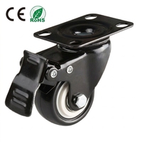 40mm 50mm roulettes noires verrouillables pour rayons de supermarché