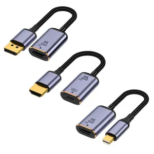 USB tip c 8K HD video çıkışı dönüştürücü kablosu adaptörü TV projektör için ekran bağlantı noktası dizüstü bilgisayar