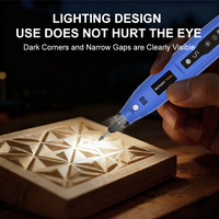 Mini-meuleuse électrique sans fil DIY, batterie lithium 3,7 V, 5 vitesses, lumière LED, 30 W, prise USB, gravure, manucure, polissage, 100 mm
