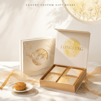 Boîte cadeau magnétique de luxe élégante avec couvercle, emballage personnalisé en papier pour gâteaux de lune, bijoux, cosmétiques et articles de mariage