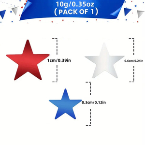 Xieli Vietnam Confeti De Papel De Aluminio Con Estrellas Centelleantes, Rojo, Azul Y Blanco, Fiesta Del <span class=keywords><strong>4</strong></span> De <span class=keywords><strong>Julio</strong></span> - Product Image 6