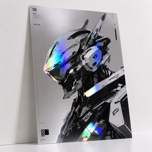 Affiche d'art personnalisée en feuille d'argent, impression anime/<span class=keywords><strong>manga</strong></span>, impressions holographiques métalliques, illustration Mecha <span class=keywords><strong>Expo</strong></span>, affiches Holo Fanart - Product Image 3