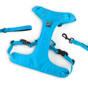 Novo Design Esporte Pet Harness Durable Nylon Leash Quick Release Oxford Plaid Malha Colorida Acoplada 2 Gancho de Metal Resistente Loops Não - Product Image 4