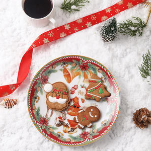 Assiette de Noël en céramique de style occidental, motif sapin et Père Noël, pour steak, gâteau et dessert, style européen et américain - Product Image 4