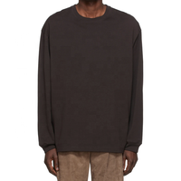 Luxe 100% coton personnalisé Logo haute qualité à manches longues t-shirt décontracté poids lourd col rond à manches longues t-shirt