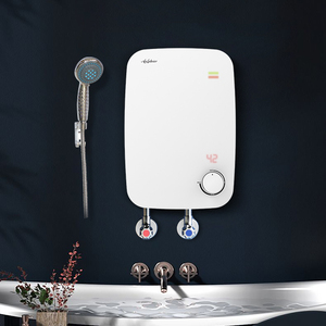 เครื่องทำน้ำอุ่นไฟฟ้าแบบไร้ถังขนาดกะทัดรัด 5.5KW 220-240V ปรับอุณหภูมิได้ด้วยปุ่มหมุน มาตรฐาน IPX4 สำหรับอ่างล้างหน้า - Product Image 1