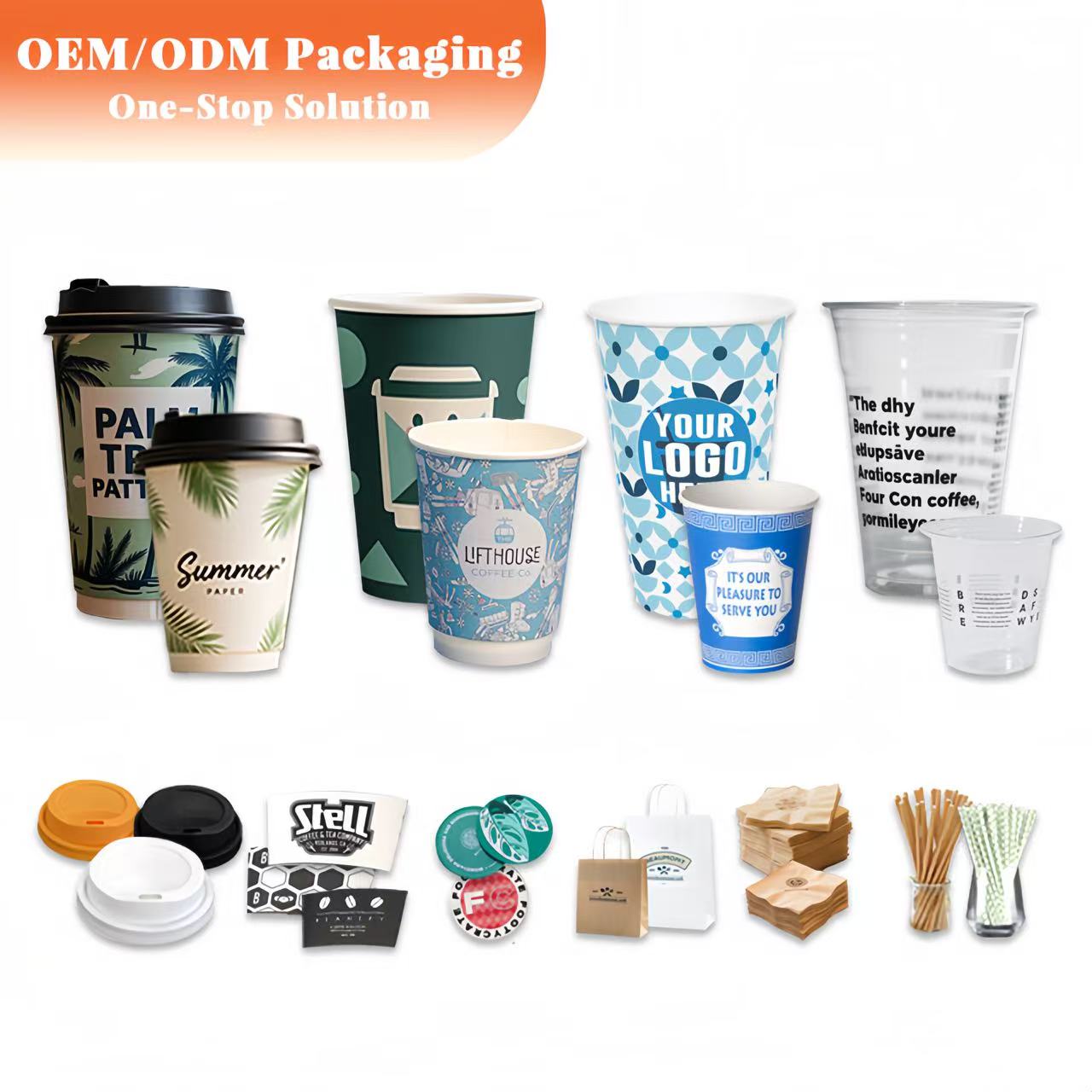 Custom Print Cardboard Paper Coffee Cups Bubble Tea Hot Drink Cup Waterproof Disposable Double Wall Paper Cup