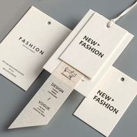 Étiquette de vêtement en papier cartonné blanc de haute qualité avec logo imprimé, toile de lin avec cordon en coton, ensemble pour jeans, chaussures et sacs