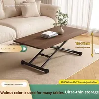 Table basse pliable réglable en hauteur en bois, mobilier de salon pour petits appartements, maisons de location, usage domestique ou bureau