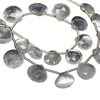 Pierre de lune blanche naturelle authentique à 100 %, taille cœur, pierre précieuse en vrac, taille facettée, taille personnalisée disponible, pour la fabrication de bijoux