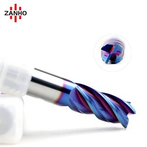 Fresa a Sfera con Raggio d'Angolo ZANHO in Carburo ad Alta Durezza, 4 Taglienti, Nano Blu, Angolo di Elica 45°, HRC65 per Fresatura - Product Image 6