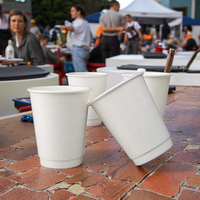 Fabricant de tasses à café en papier jetables biodégradables compostables grand gobelet en papier avec logo personnalisé pour restaurant