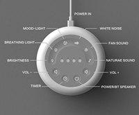 Machine à bruit blanc portable en plastique pour l'exportation, avec fonction de musique, minuteur et veilleuse, haut-parleur sans fil rechargeable, chargement Type-C