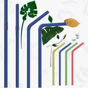 หลอด PLA สีสันสดใสแบบใช้แล้วทิ้ง งอได้ สำหรับเครื่องดื่มอ่อนในงานปาร์ตี้ - Product Image 2