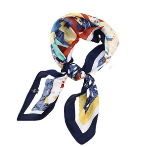 Bunter Abstrakter Kunstdruck Quadratischer Seidenschal 70cm Damen Mode Halstuch - Product Image 1