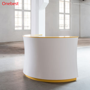 Comptoir <span class=keywords><strong>de</strong></span> caisse moderne en Corian pour magasin <span class=keywords><strong>de</strong></span> vêtements pour femmes, demi-rond, portable, comptoir <span class=keywords><strong>de</strong></span> réception d'église en surface solide - Product Image 2