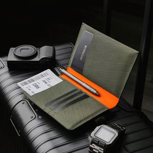 Porte-cartes en cuir véritable, porte-passeport en nylon avec logo personnalisé, vente en gros - Product Image 4