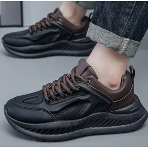 Zapatillas deportivas transpirables de malla con cordones y amortiguación para hombre, versátiles, informales, con suela gruesa, ideales para primavera, verano, otoño e invierno. - Product Image 4