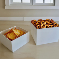 Cubos Acrílicos Cuadrados Blancos para Exhibición de Comida Fría, Postres y Bocadillos en Buffet