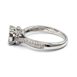 Vente en gros de bagues de fiançailles classiques pour femmes, en or blanc massif 18 carats, avec diamants véritables, bijoux fins, pour mariage et fêtes - Product Image 2