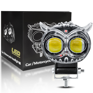 Diseño de búho luz colorida 20W LED lente foco blanco amarillo <span class=keywords><strong>rojo</strong></span> luz búho auxiliar niebla para motocicleta ATV Buggy Coche - Product Image 1
