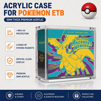 Boîte de protection en acrylique pour Elite Trainer Box Pokémon, avec couvercle magnétique robuste, boîte de rangement et de présentation TCG, anti-poussière, pour objets de collection