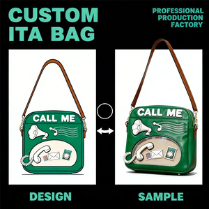 Sac à dos personnalisé en cuir PU pour femmes, style Kawaii Lolita, rouge et <span class=keywords><strong>noir</strong></span>, avec fenêtre en forme de cœur, design accordéon musical, vente en gros - Product Image 3