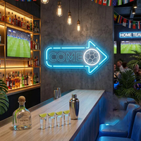 Décoration murale pour bar à domicile Man Cave, Décoration de match de football, Panneau Flèche Droite, Panneaux LED néon personnalisés pour bar de pub de football, Panneaux sportifs