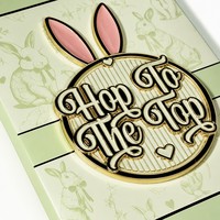 Caja de Papel para Paleta de Maquillaje Verde Menta Personalizada de Lujo, Diseño de Conejito 'Hop to the Top', Empaque Cosmético OEM al por Mayor
