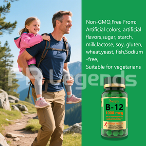 Oem bán buôn 1000mcg tự nhiên Vitamin B12 máy tính bảng não tăng căng thẳng cứu trợ nootropic bổ sung - Product Image 6