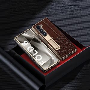 Para <span class=keywords><strong>Samsung</strong></span> Z Fold 7 Funda de teléfono con cubierta de protección de bisagra de patrón de cocodrilo de <span class=keywords><strong>gama</strong></span> <span class=keywords><strong>alta</strong></span> adecuada para <span class=keywords><strong>Samsung</strong></span> Z Fold 6 5 4 3 - Product Image 2
