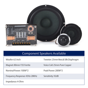 Tốt Nhất Chất Lượng Âm Thanh 6.5 Inch 3-Cách Thành Phần Xe Loa Đầy Đủ Phạm Vi Midrange Loa Với Loa tweeter - Product Image 3