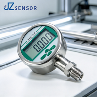 Manomètre numérique de terrain JZsensor avec interface multi-filetage, testeur de pression en acier inoxydable pour milieux huileux et aqueux
