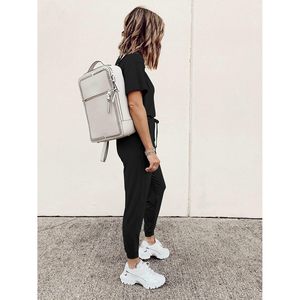Women's Two Piece Lounge <b>Set</b> Short Sleeve <b>Knitted</b> Jogger Pants Casual Spring Summer Breathable Vacation Travel Outfits - Product Image 5