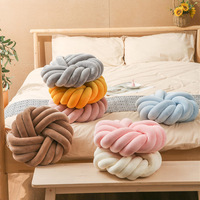 Coussin décoratif multicolore à trois brins noués, tissé à la main, doux, fait main, pour la maison, le canapé, la chambre d'enfant
