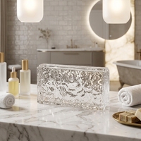 Brique de verre cristallin solide à double face rainurée avec motif de glace, de qualité supérieure, pour cloison de mur d'hôtel
