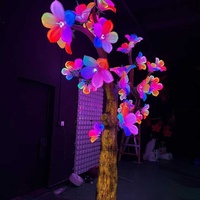 Lampu Bunga Artifisial Bercahaya Dekorasi Terowongan Waktu Desain Kapok Bentuk Hati Besar Tahan Air Berperingkat IP65 Warna Variabel