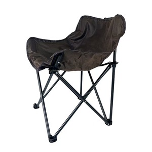 Silla Plegable Tipo Luna con Respaldo Bajo, Estructura de Hierro, Color Caqui, Negro, Verde, Blanco, para Exteriores, Camping, Playa, Picnic, Barbacoa - Product Image 4