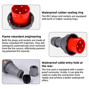 4Pin công nghiệ<span class=keywords><strong>p</strong></span> cắm ổ cắm 3P <span class=keywords><strong>E</strong></span> 380 415V IP67 Cee kết nối 4pin 63A 3P <span class=keywords><strong>E</strong></span> 380 Cắm Công Nghiệ<span class=keywords><strong>p</strong></span> 415V IP67 cắm iec60309 - Product Image 3