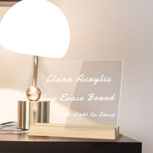 กระดานไวท์บอร์ดสีขาวใช้ซ้ำได้สำหรับการศึกษาบันทึกตารางการทำรายการฐานไม้ที่มีไฟ - Product Image 6