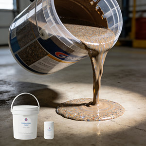 Peinture de <span class=keywords><strong>sol</strong></span> en résine époxy écologique, revêtement liquide, surface texturée antidérapante, haute résistance, durable, résistante à l'eau et à l'huile - Product Image 1
