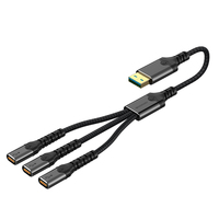 Répartiteur USB mâle USB-C femelle type C à trois ports en PVC tressé, prend en charge la transmission de données à 480 Mbps pour ordinateur portable, clavier MacBook
